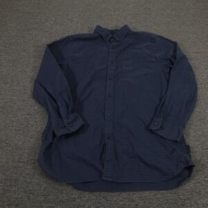 The North Face Shirt Mens Large Blue Striped Button Front Long Sleeve Casual